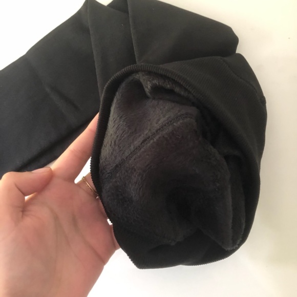 Set of 2 Fuzzy Black Leggings - Picture 4 of 6